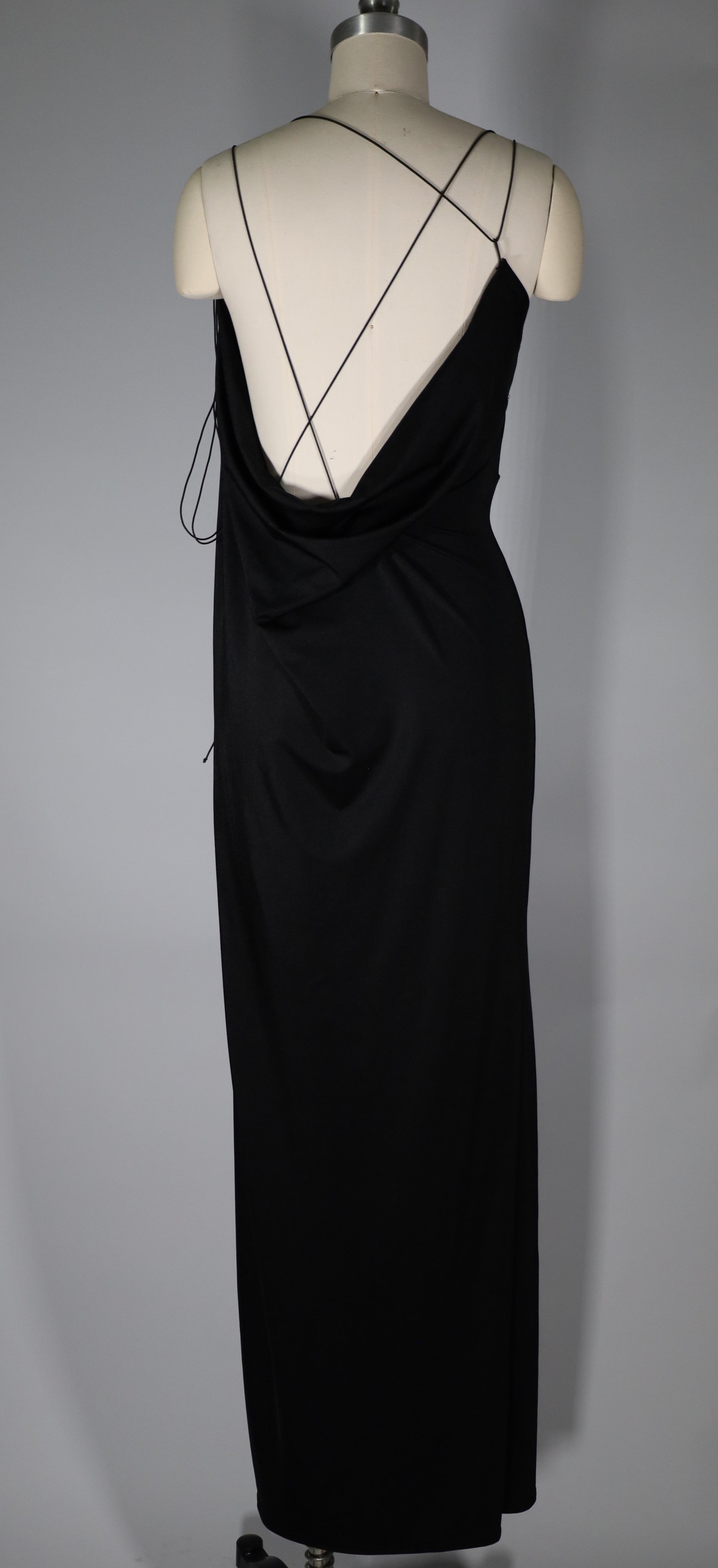 Draped Full Maxi in Black (Size 0)