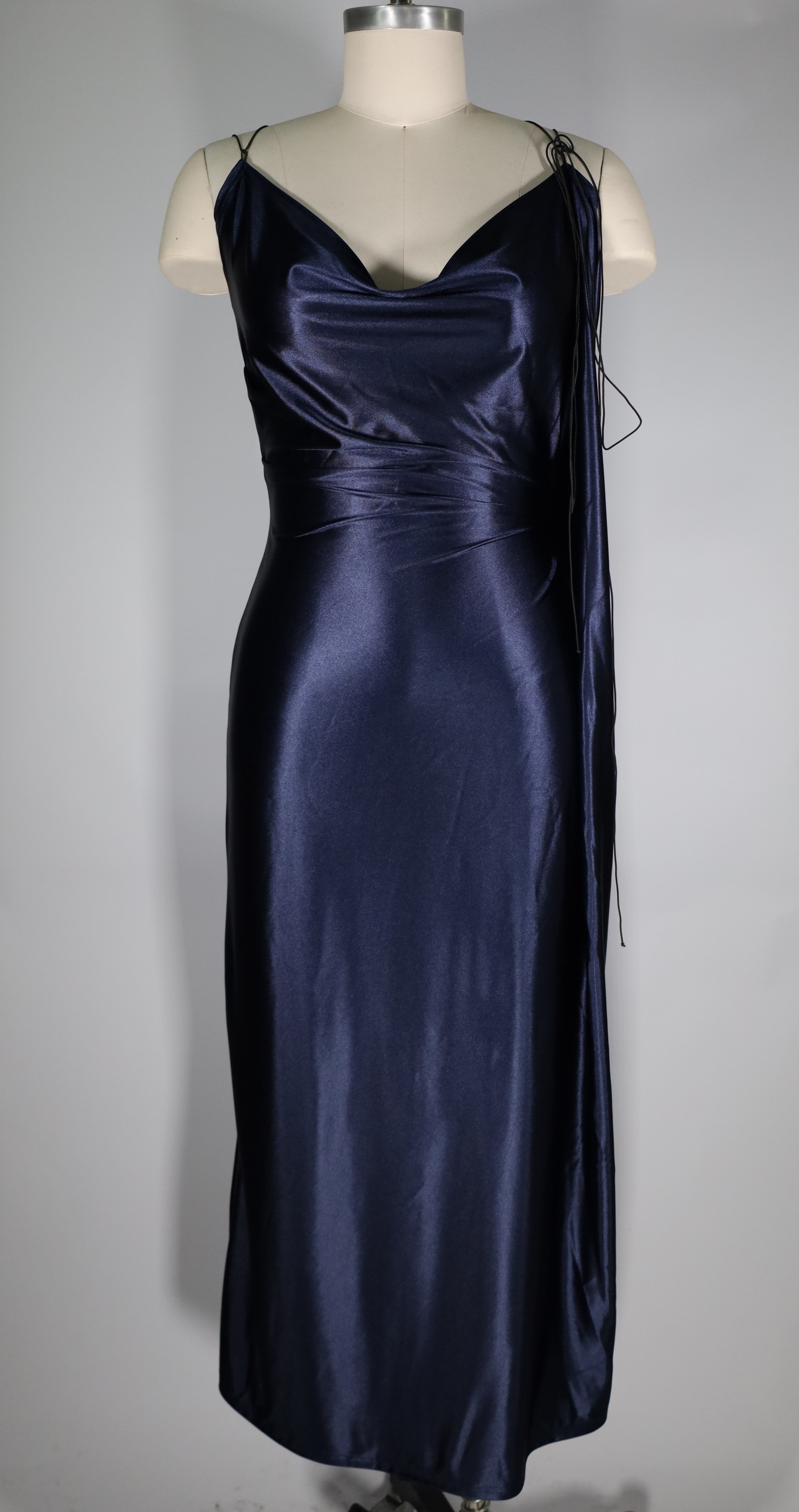 Draped Full Maxi in Navy Blue (Size 16)