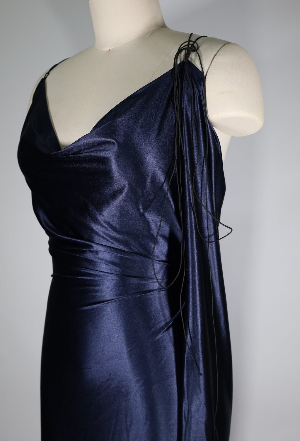 Draped Full Maxi in Navy Blue (Size 16)