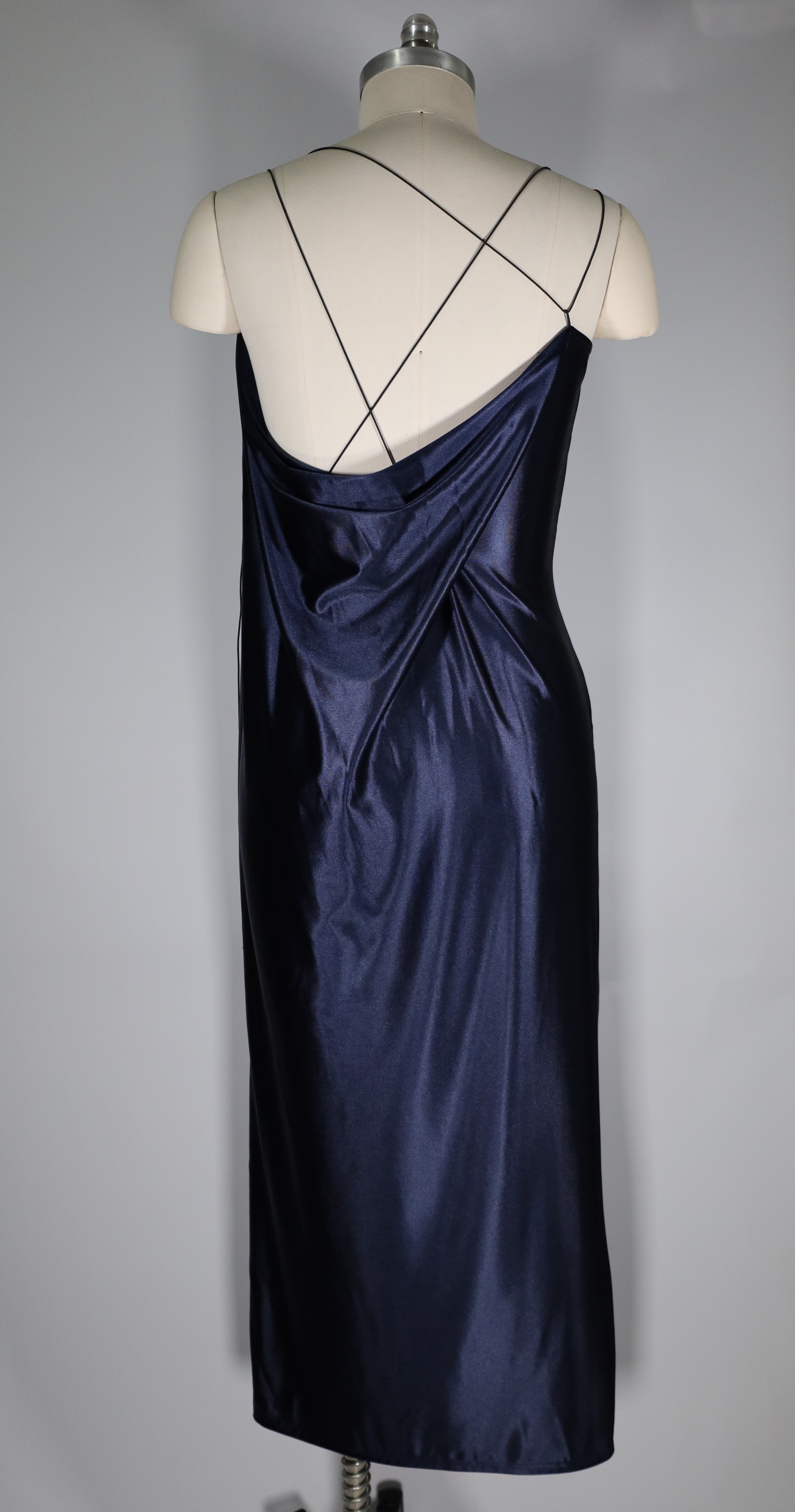 Draped Full Maxi in Navy Blue (Size 16)