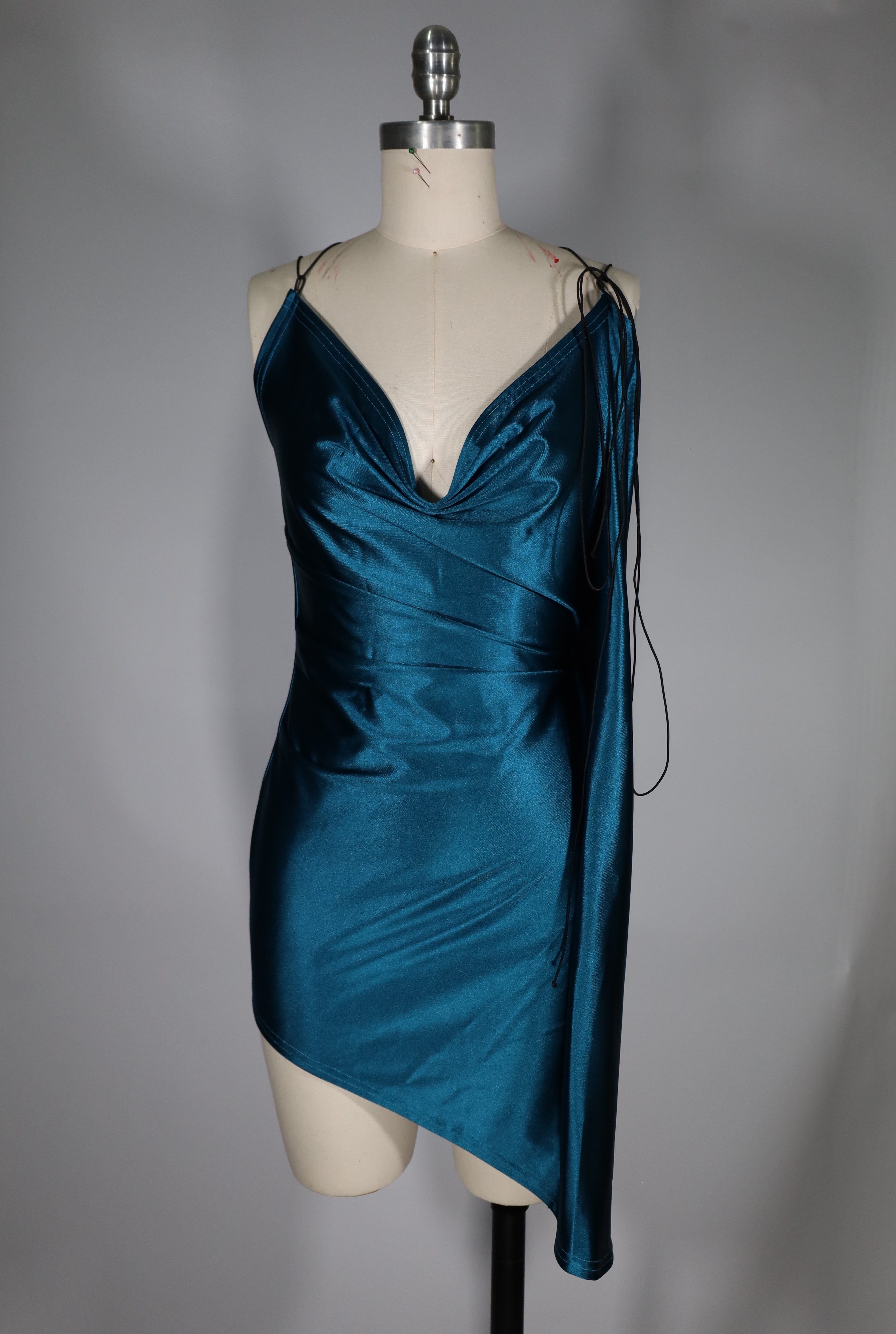 Draped Mini in Turquoise (size 0)
