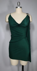 Draped Mini in Emerald Green (Size 4)