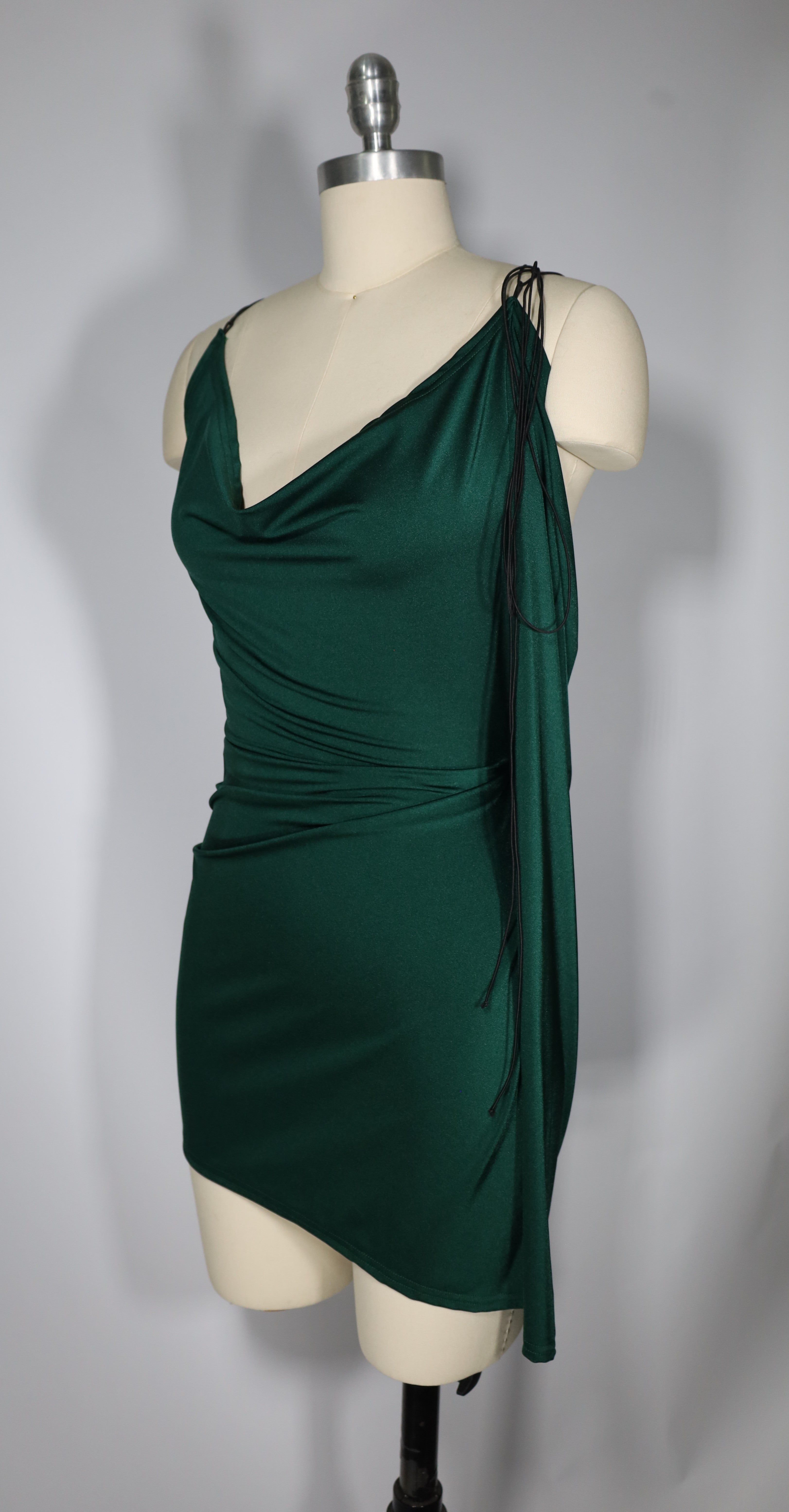 Draped Mini in Emerald Green (Size 4)