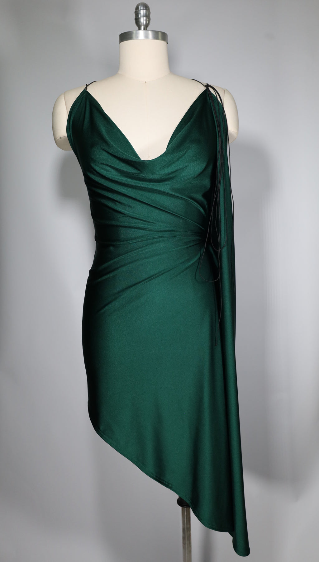 Draped Emerald Green Mid Maxi (Size 14)