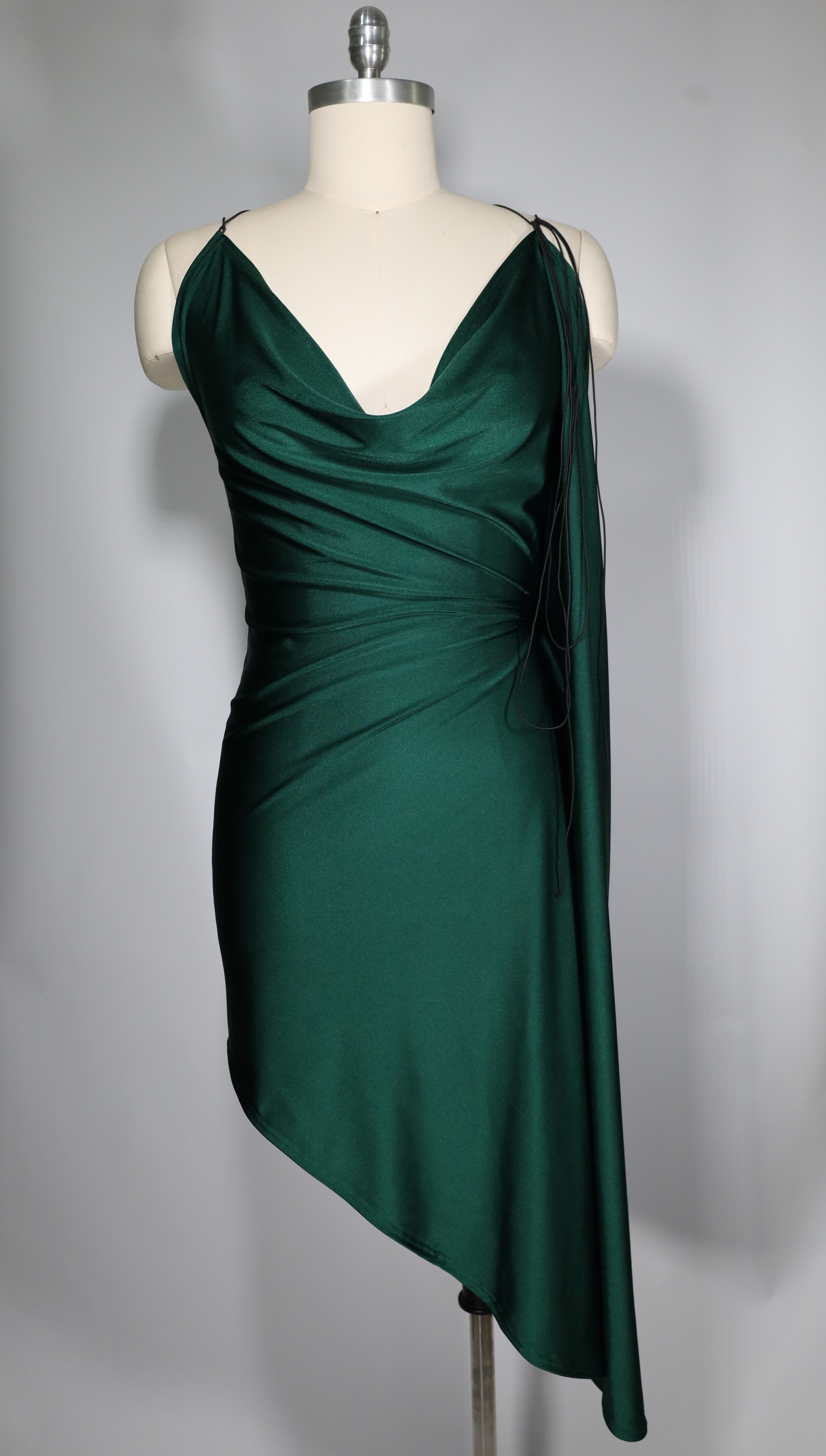Draped Emerald Green Mid Maxi (Size 14)