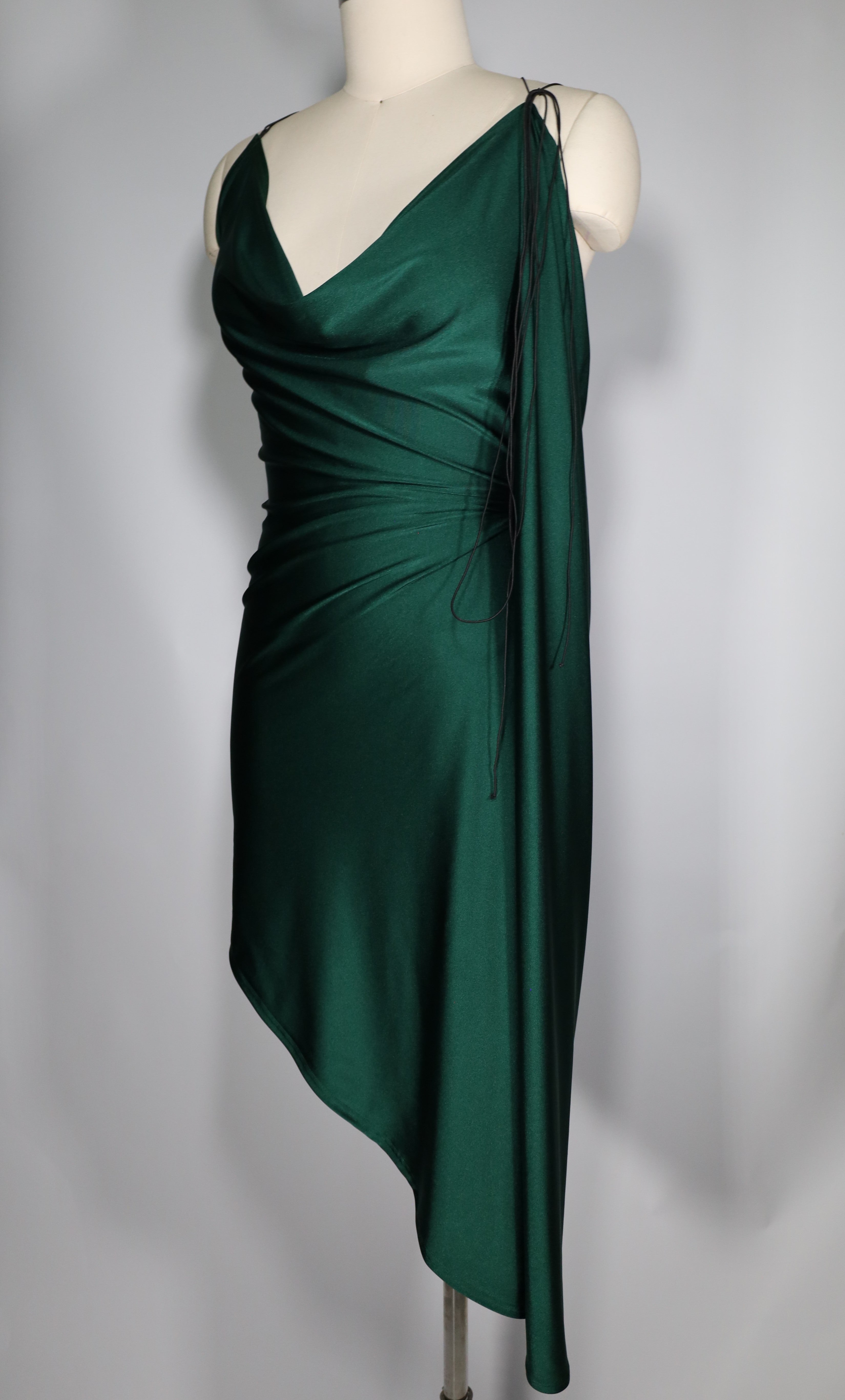 Draped Emerald Green Mid Maxi (Size 14)