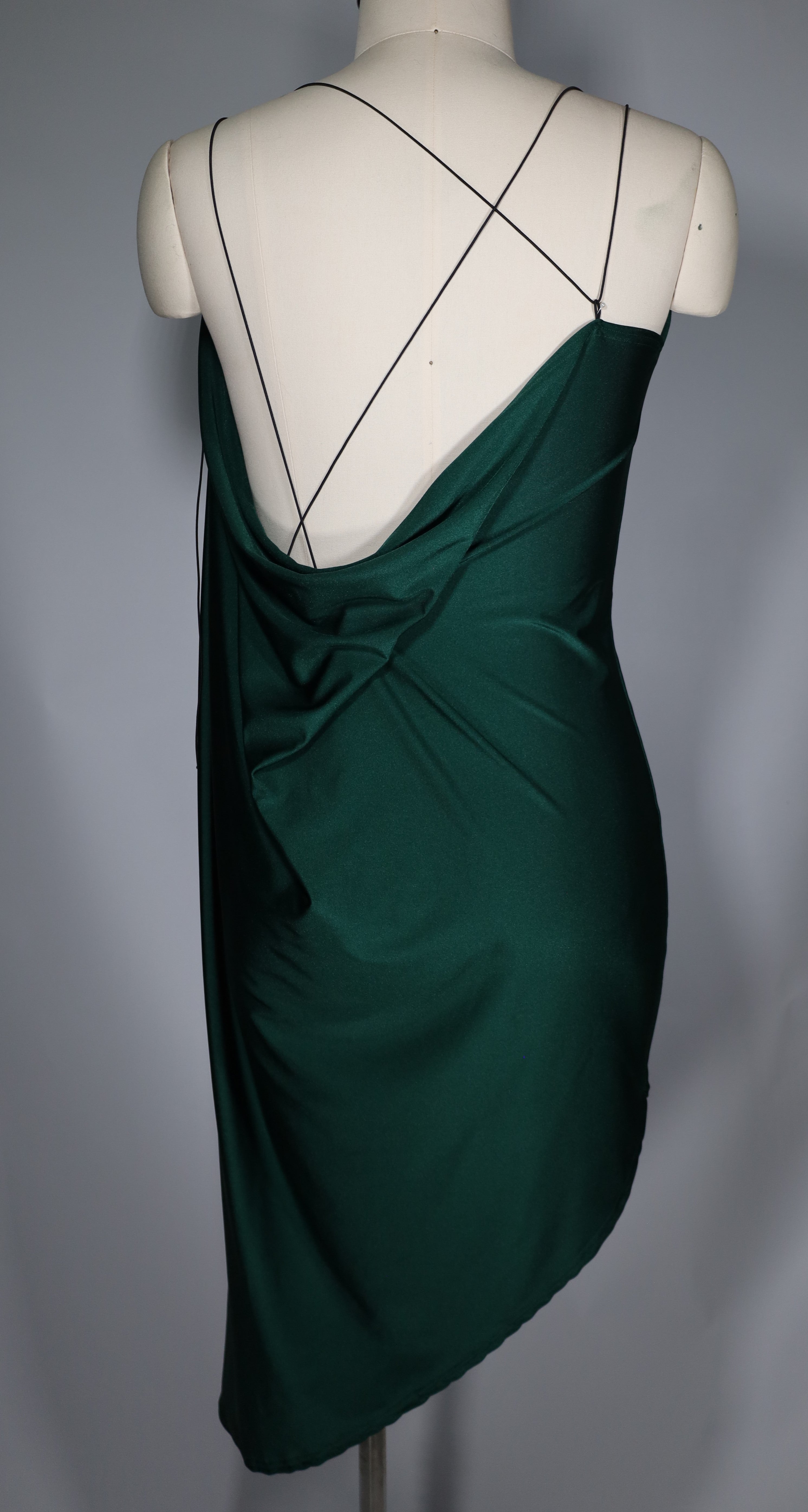 Draped Emerald Green Mid Maxi (Size 14)
