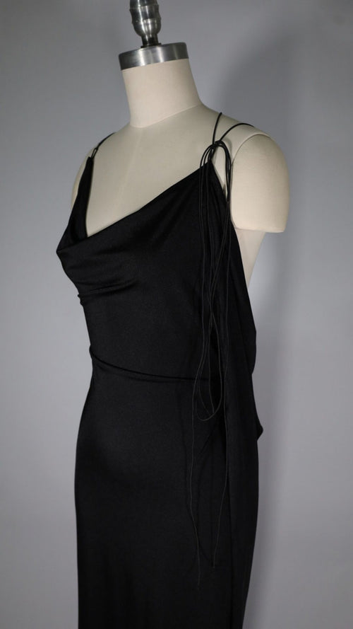 Draped Full Maxi in Black (Size 0)