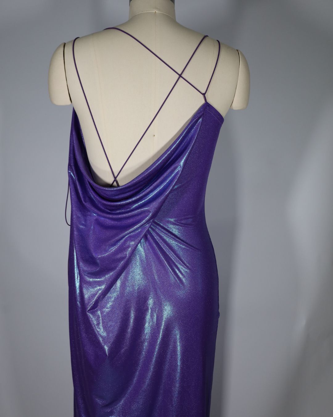 Draped Half Maxi in Purple Shimmer (Size 4)