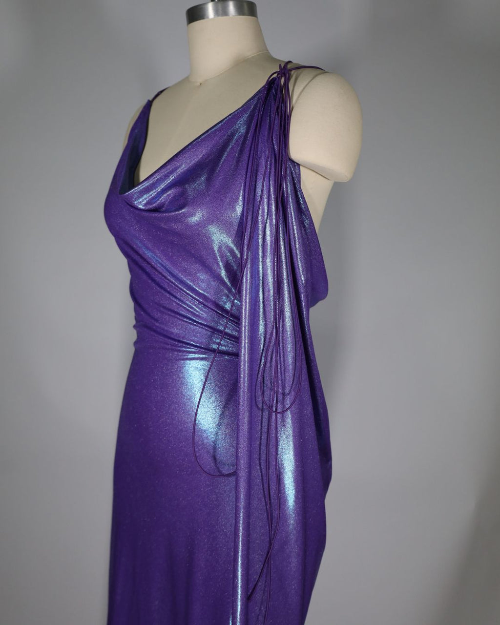 Draped Half Maxi in Purple Shimmer (Size 4)