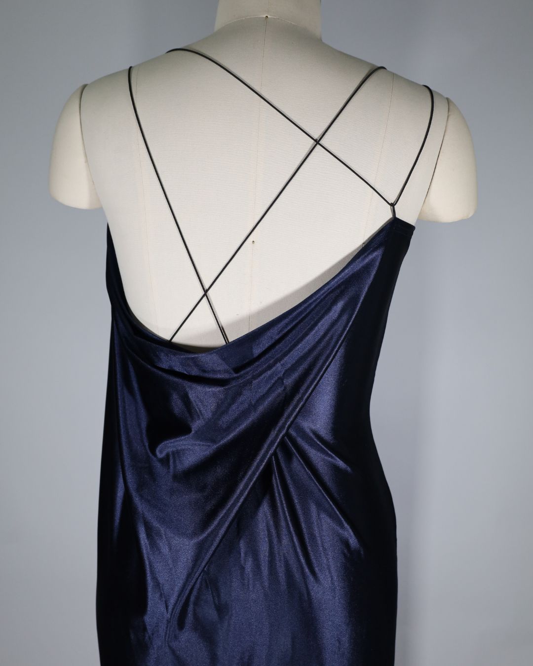 Draped Full Maxi in Navy Blue (Size 16)